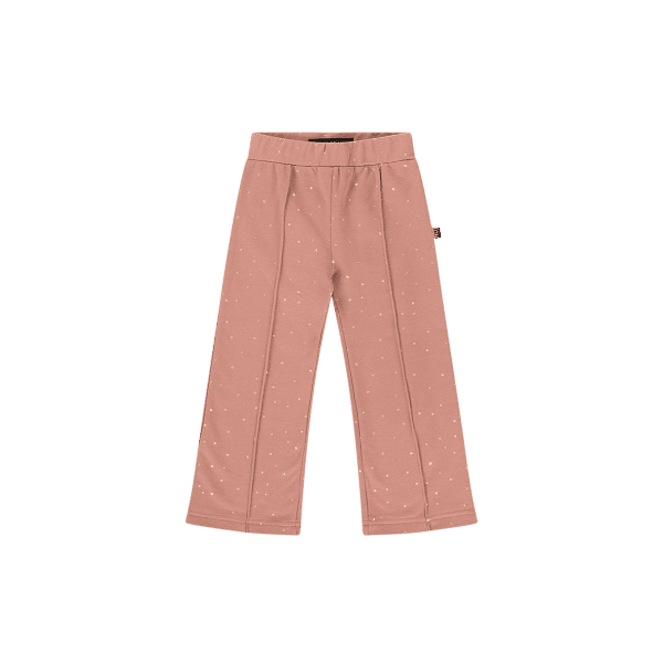 House of Jamie: Flared pants - Dusty Mauve Golden Dots