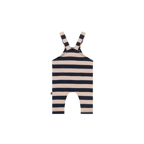 House of Jamie: Dungaree - Biscuit & Blue Stripes