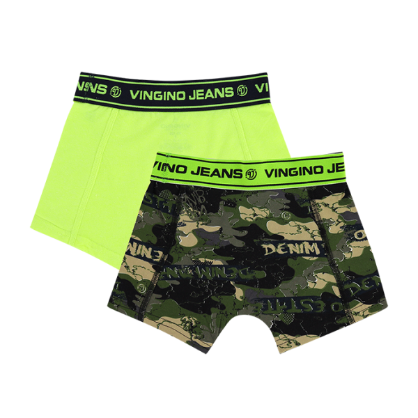 Vingino: Boxers Yellow 2-Pack - Multicolor Army Green