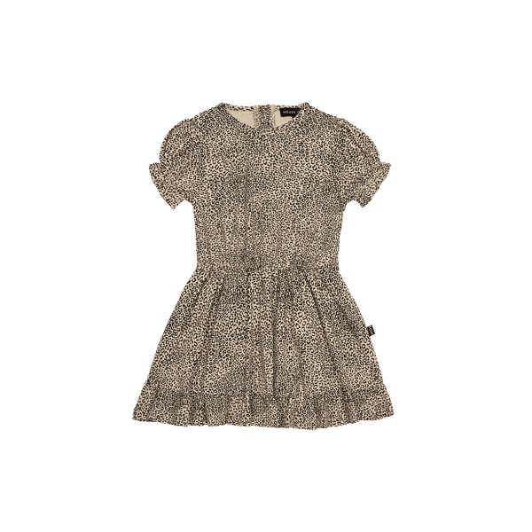 House of Jamie - Frill Dress - Charcoal little Leopard