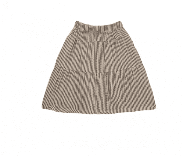 House of Jamie: Midi skirt - charcoal sheer stripes