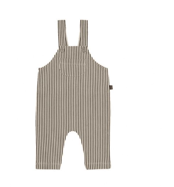 House of Jamie: Baby Girls Dungaree – Charcoal sheer stripes