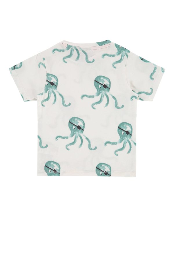 BabyFace: T-Shirt Octopus - grey mint