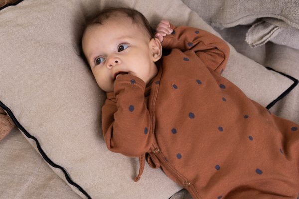 House of Jamie: Wrap Babysuit - Ginger Bread Dots