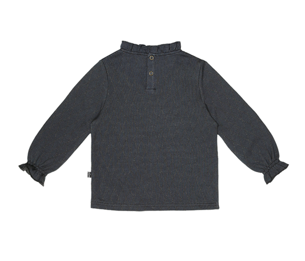 House of Jamie: Frill Collar Jumper - Vintage Blue Diamond